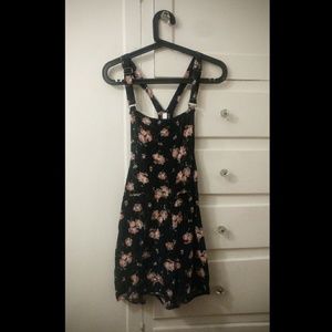 Black Floral Overall Shorts Jumper